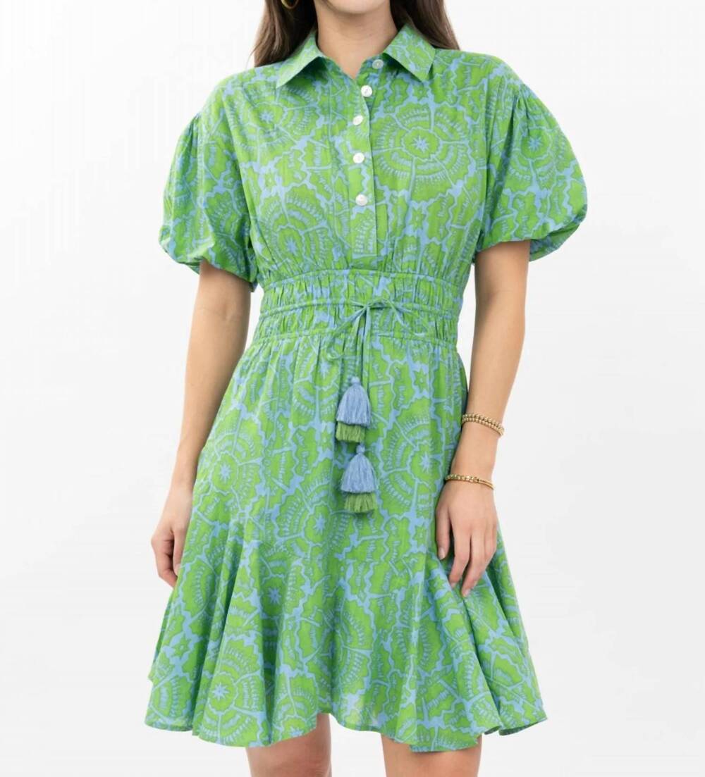 NEW UNCLE FRANK quinn mini dress in green
